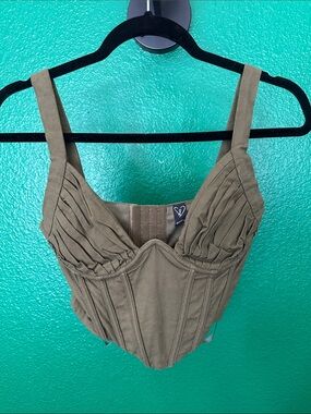 Olive Green Corset Tank Top Size XS
